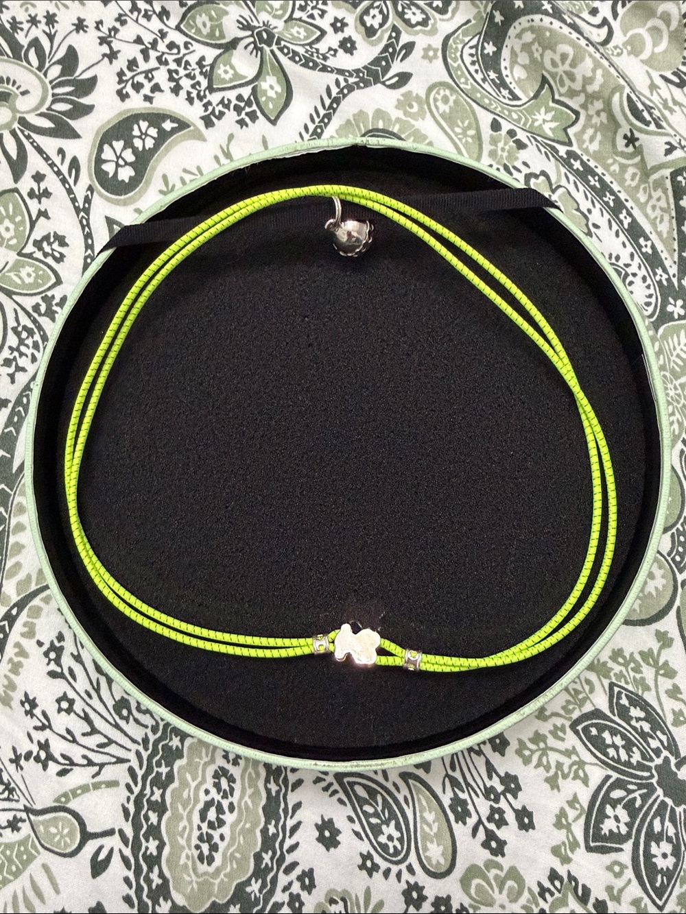 Tous Neon Green Rope Necklace elastic